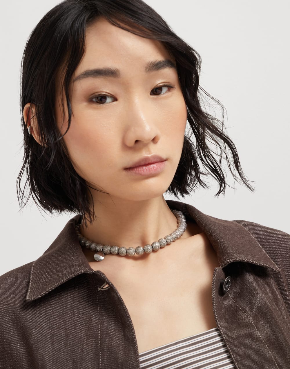 Silver necklace Light Grey Woman - Brunello Cucinelli