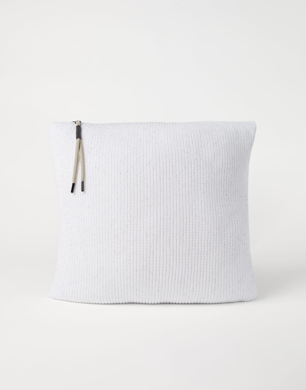 Cotton knit cushion White Lifestyle - Brunello Cucinelli
