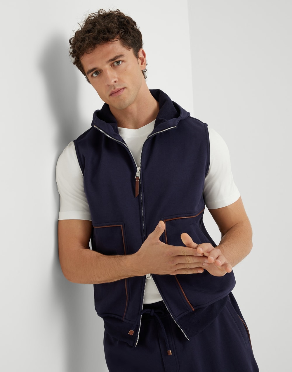Gilet in felpa Cobalto Uomo - Brunello Cucinelli
