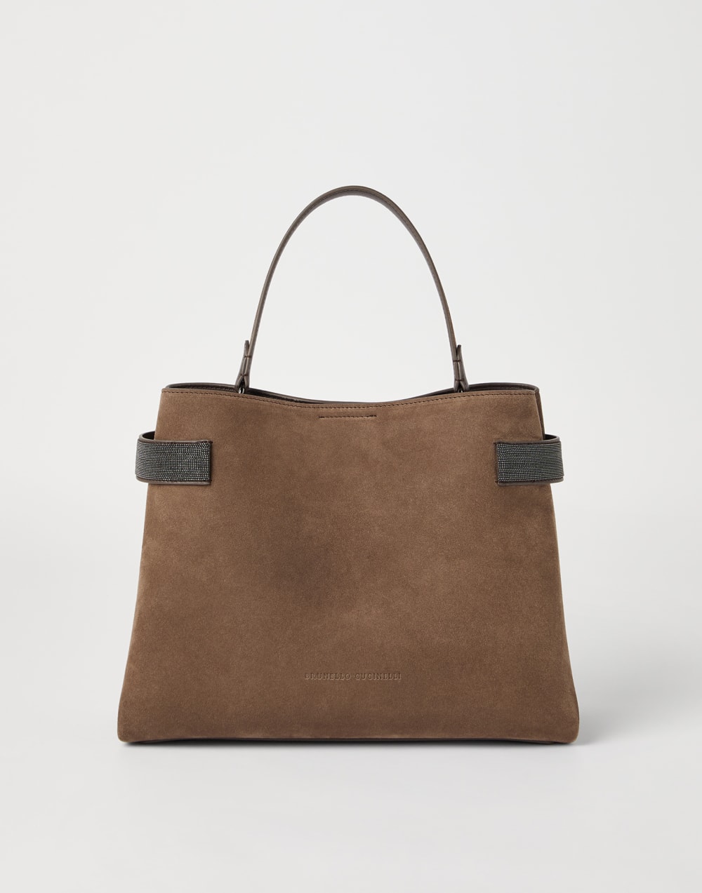 Suede Top-Handle Essence bag Brown Woman - Brunello Cucinelli