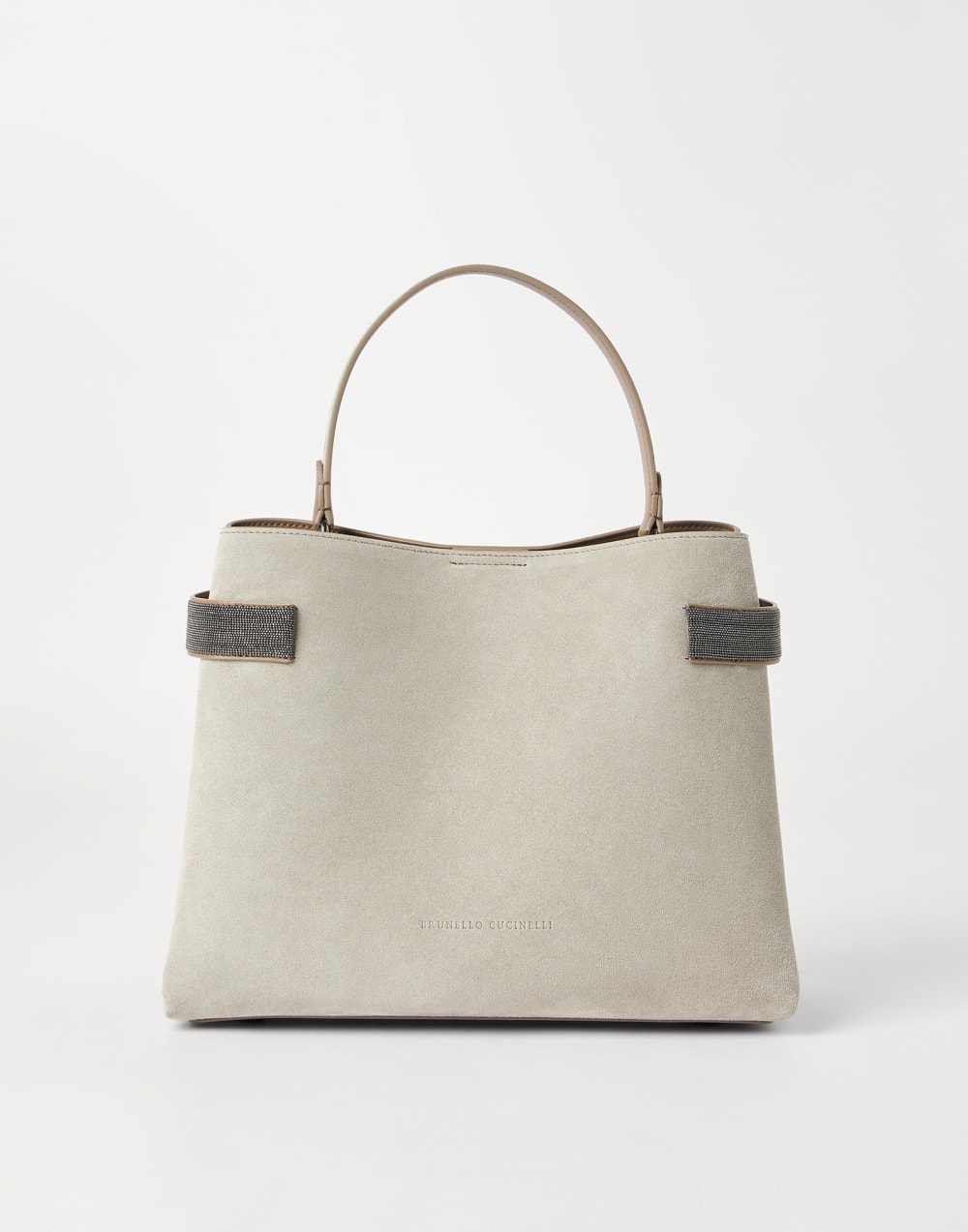 Suede Top-Handle Essence bag Taupe Woman - Brunello Cucinelli