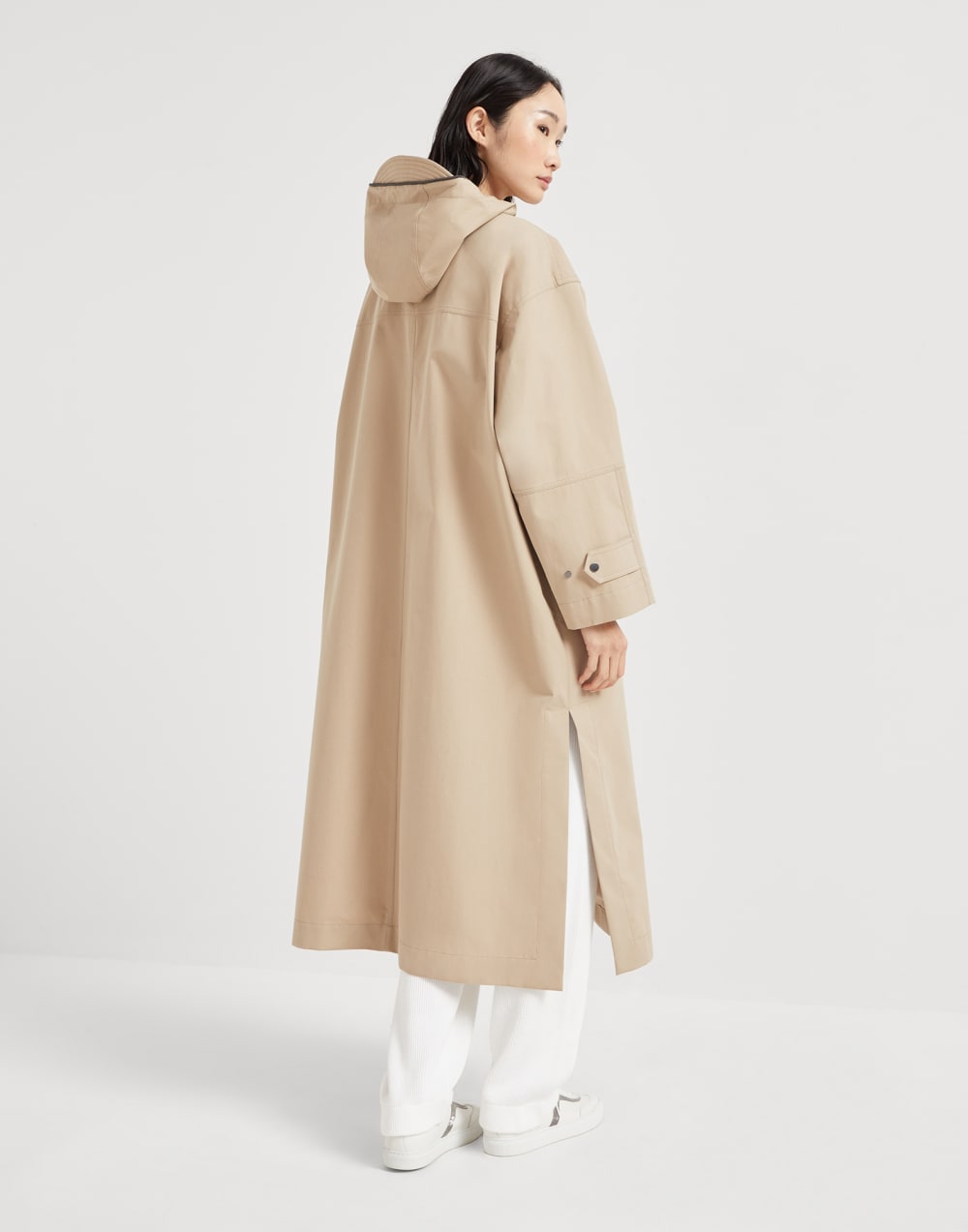 镶珠装饰的派克夹克 米黄 女款 - Brunello Cucinelli
