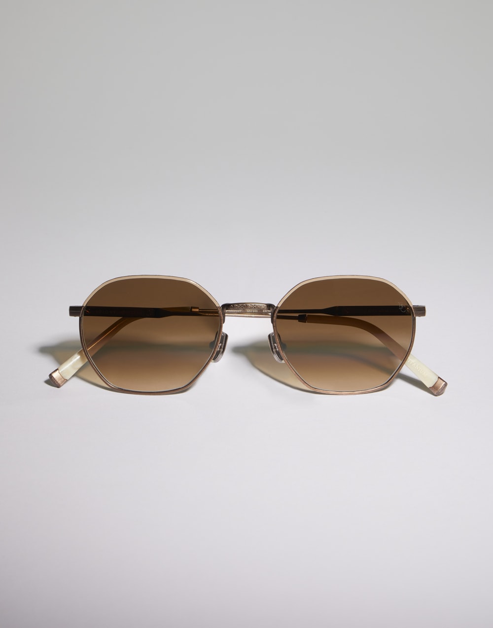 Geometric titanium sunglasses Matte Brown Eyewear - Brunello Cucinelli