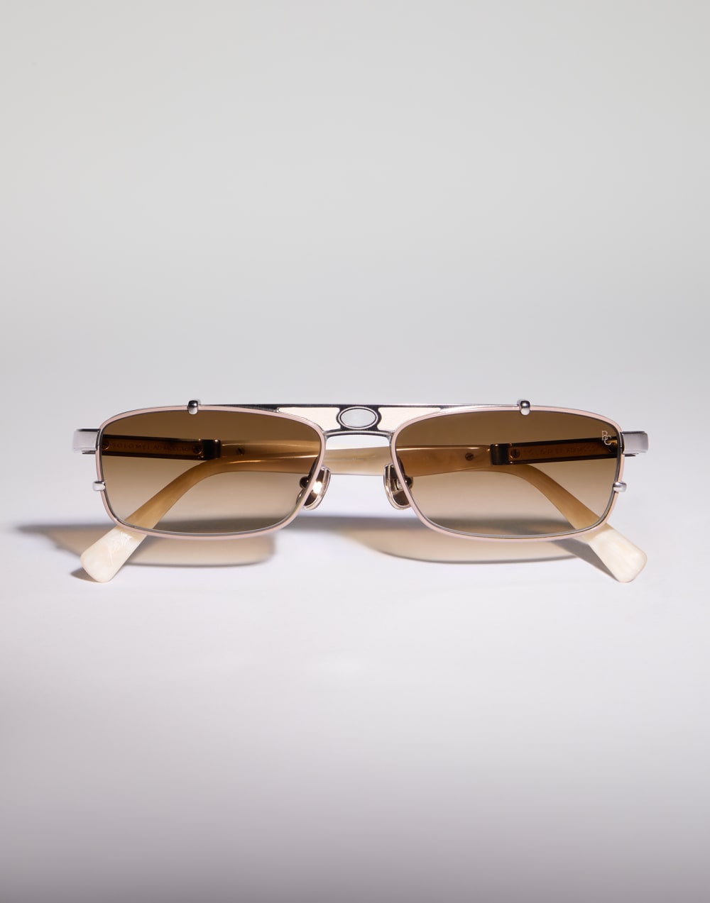 Sonnenbrille Paloma aus Titan Silber / Panama Brillen - Brunello Cucinelli