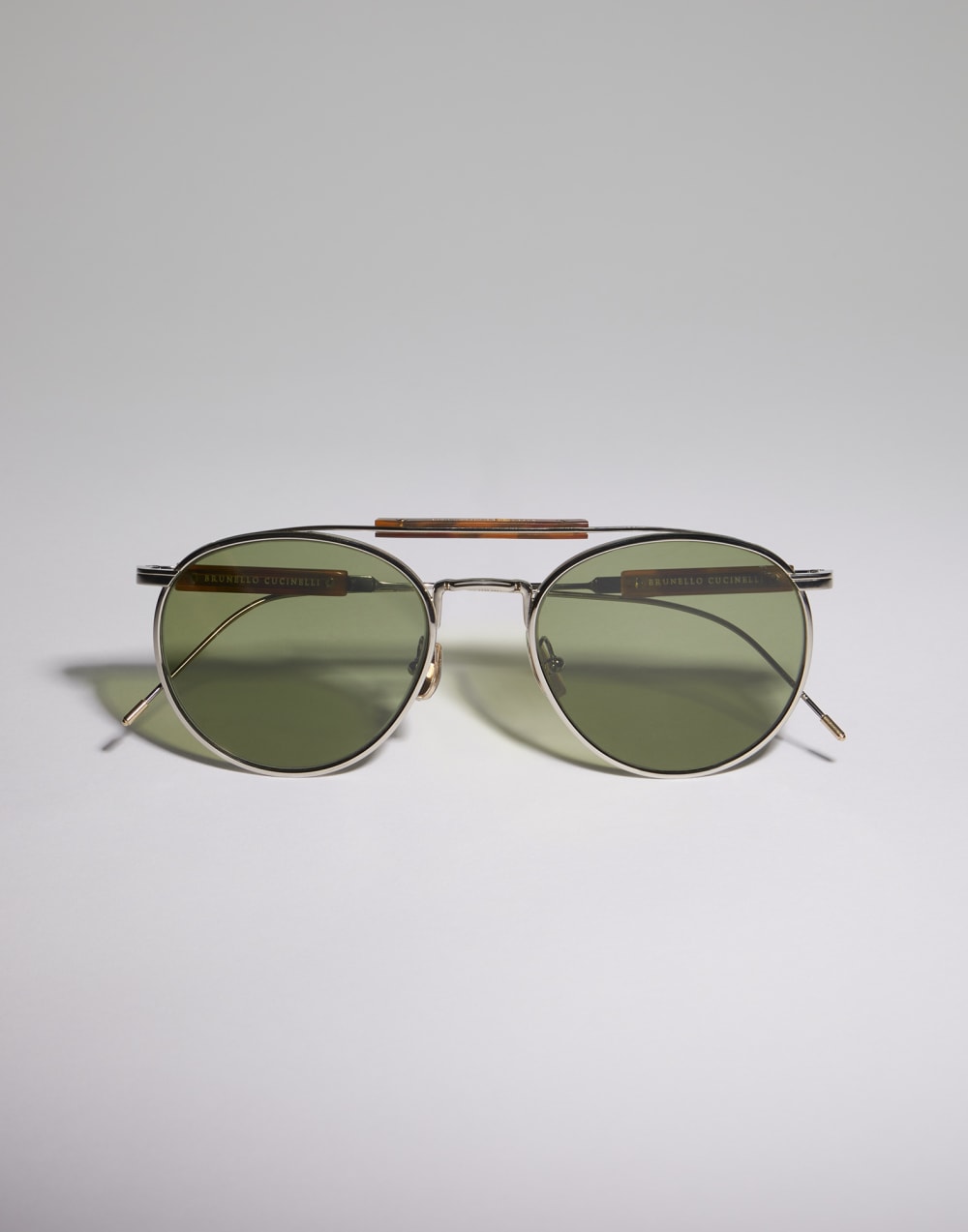 Round titanium sunglasses Silver Eyewear - Brunello Cucinelli