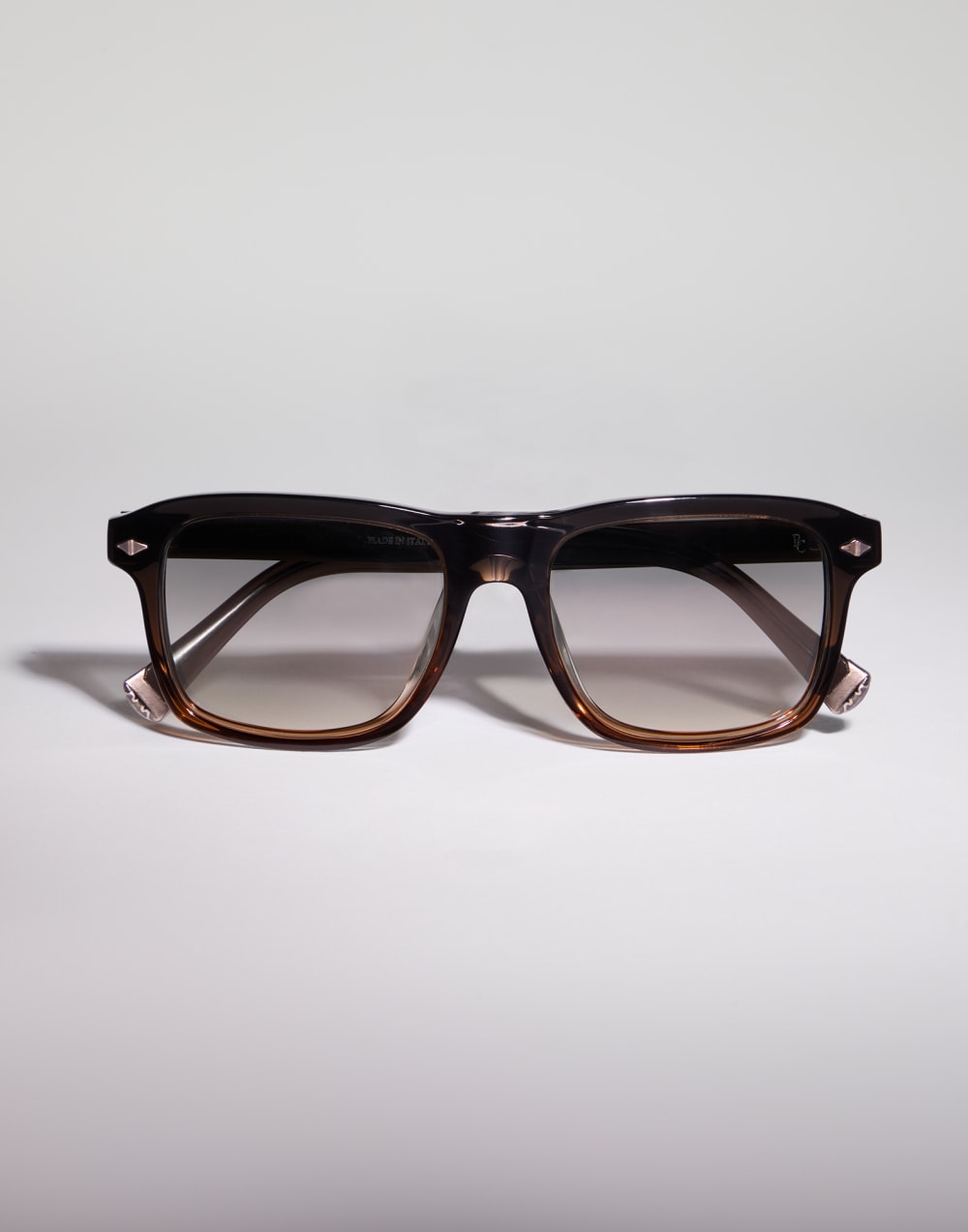 Rechteckige Sonnenbrille aus Azetat Vintage-Cognac Brillen - Brunello Cucinelli