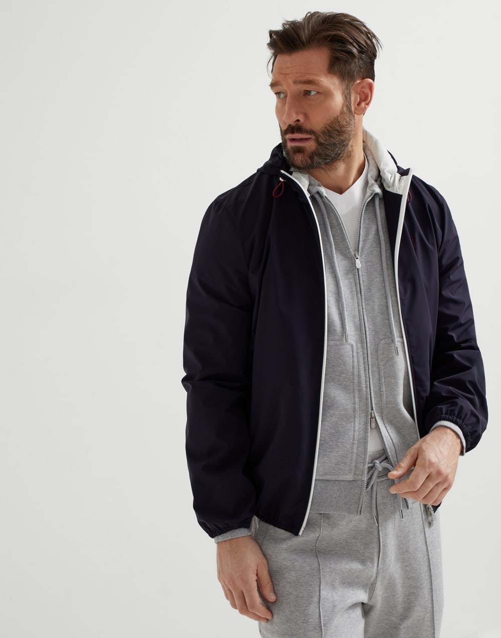 Куртка из нейлона Темно-Синий Мужчина - Brunello Cucinelli
