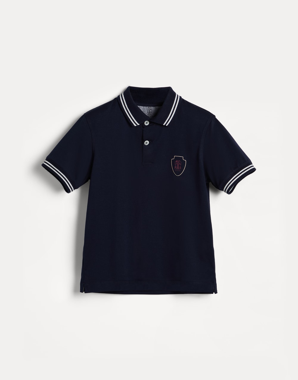 平纹针织面料马球衫 钴蓝 男童 - Brunello Cucinelli