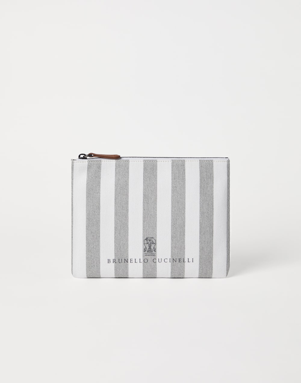 Canvas pouch Light Grey Lifestyle - Brunello Cucinelli