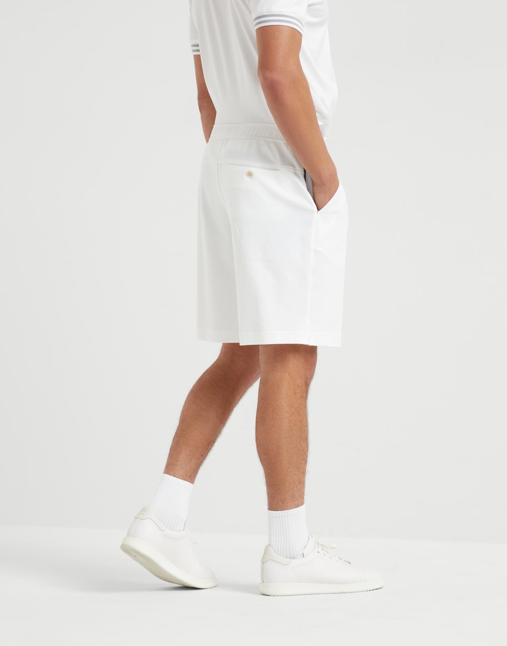 Бермуды из интерлока Белый Мужчина - Brunello Cucinelli