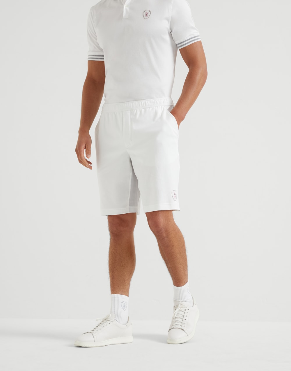 Бермуды из интерлока Белый Мужчина - Brunello Cucinelli