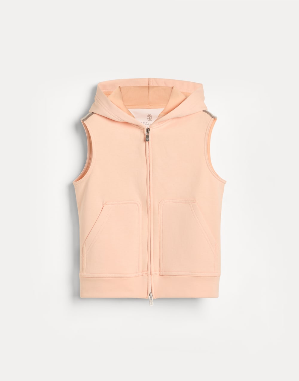 Hooded sweater vest Orange Boys - Brunello Cucinelli