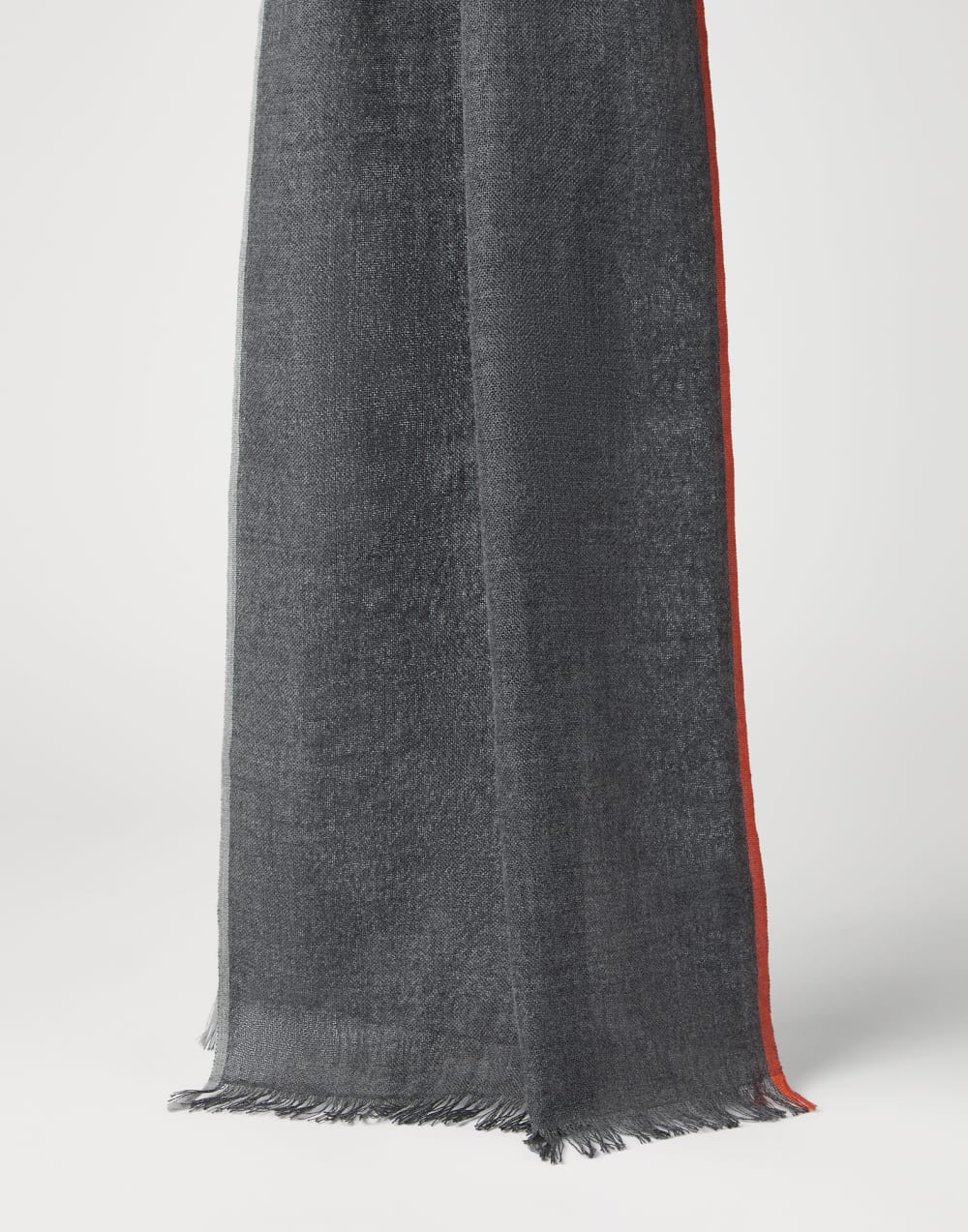Scarf with selvedge Lead Man - Brunello Cucinelli