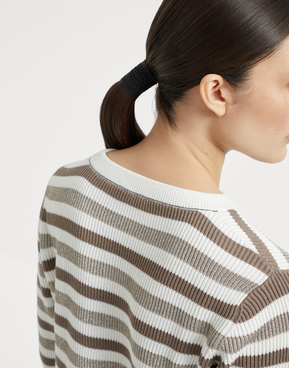 Cotton Sparkling yarn sweater Beige Woman - Brunello Cucinelli