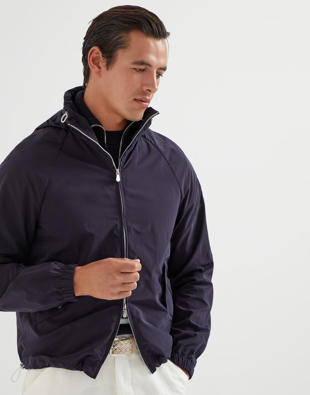 Water-resistant jacket Navy Blue Man - Brunello Cucinelli