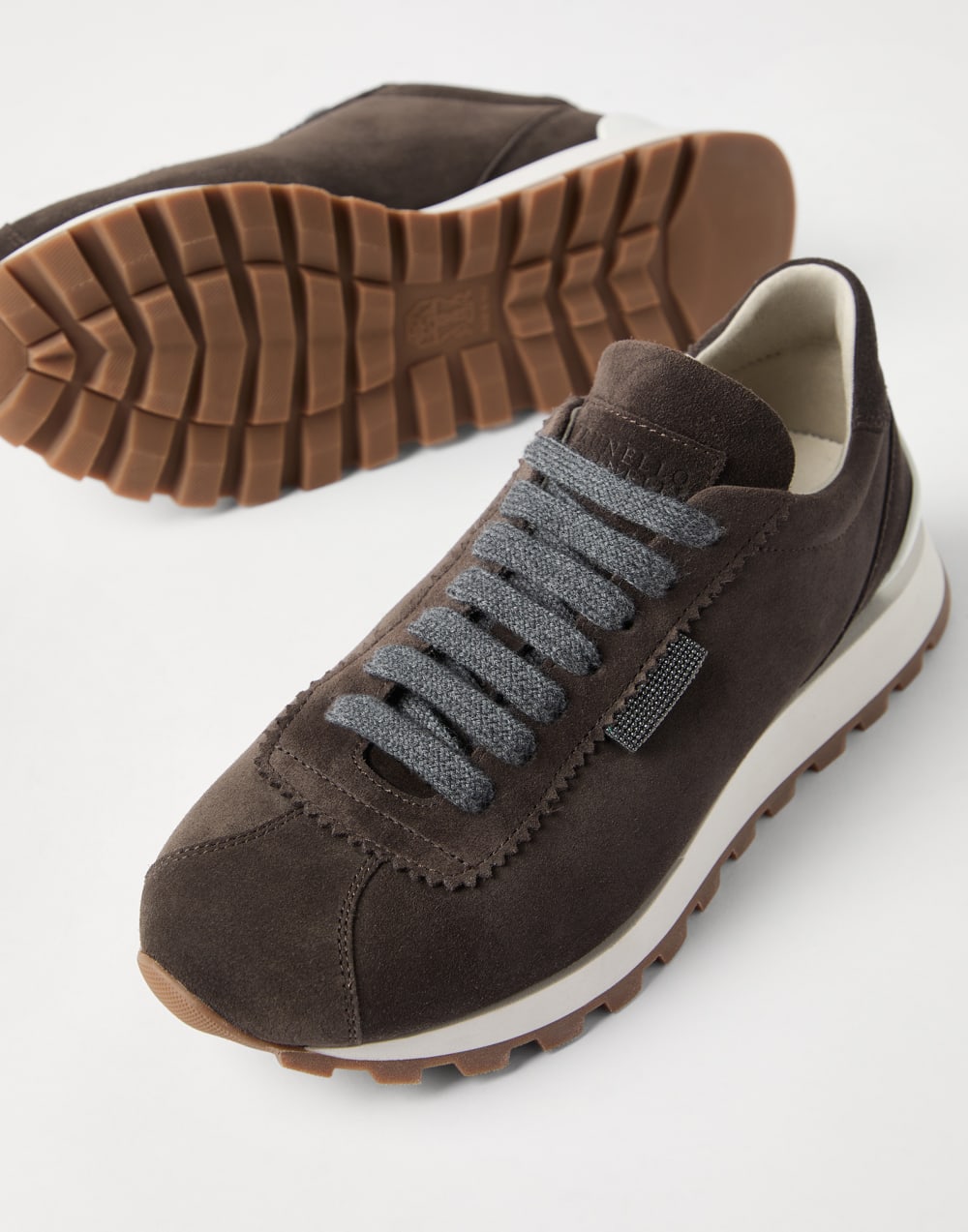 Suede runners Pine Cone Brown Woman - Brunello Cucinelli