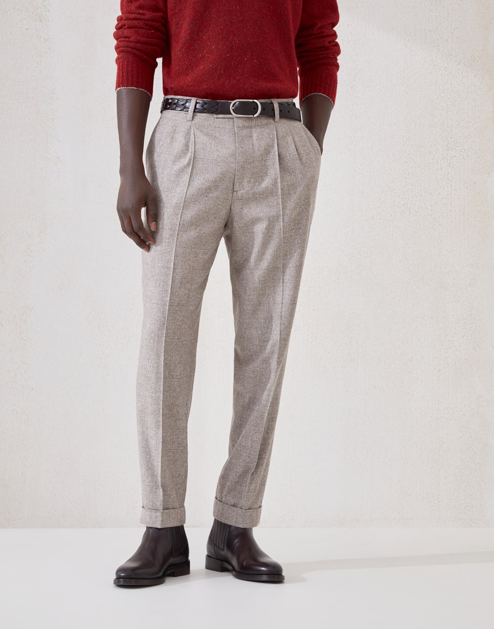 Pantalon en flanelle Écorce Homme - Brunello Cucinelli