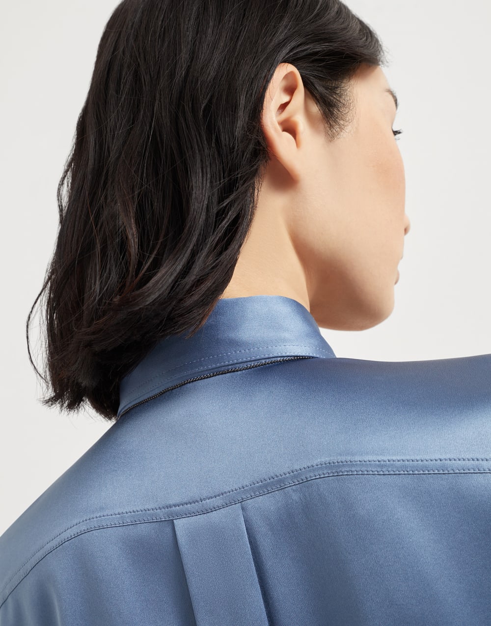 Satin shirt Oxford Blue Woman - Brunello Cucinelli