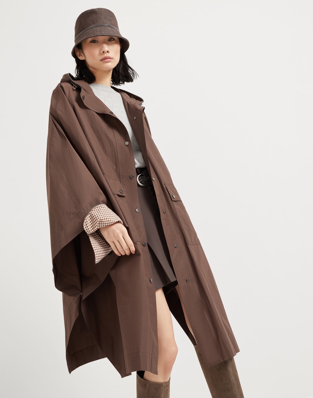 镶珠装饰的派克夹克 松果布朗色 女款 - Brunello Cucinelli