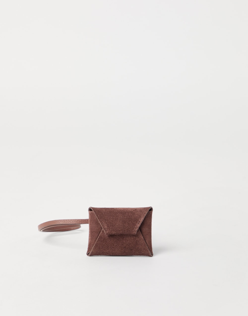 吊坠绒面革手袋 深紫红色 女款 - Brunello Cucinelli