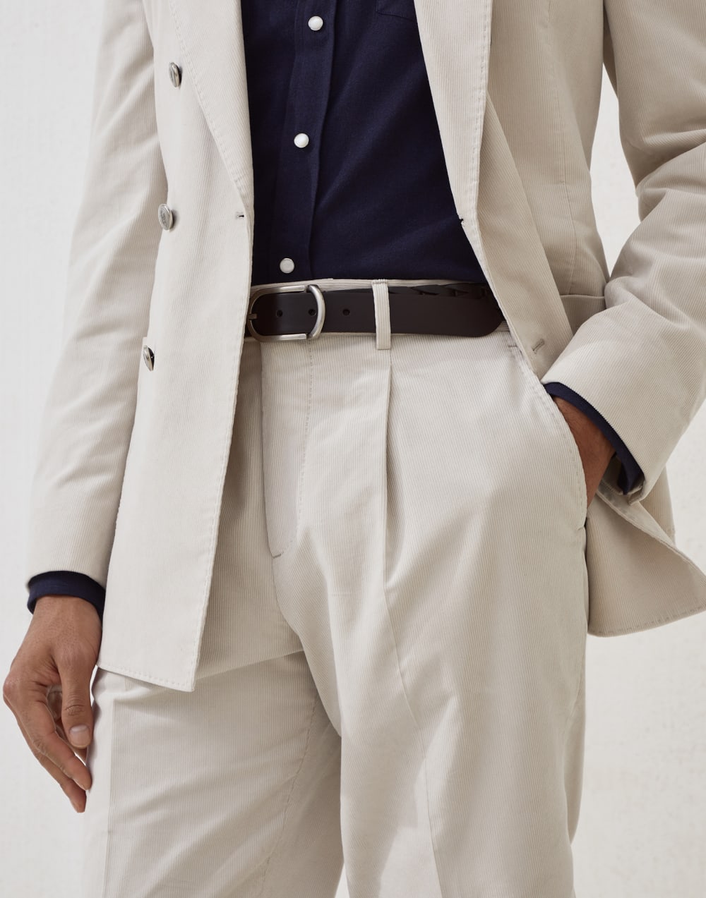 Corduroy trousers Ivory Man - Brunello Cucinelli