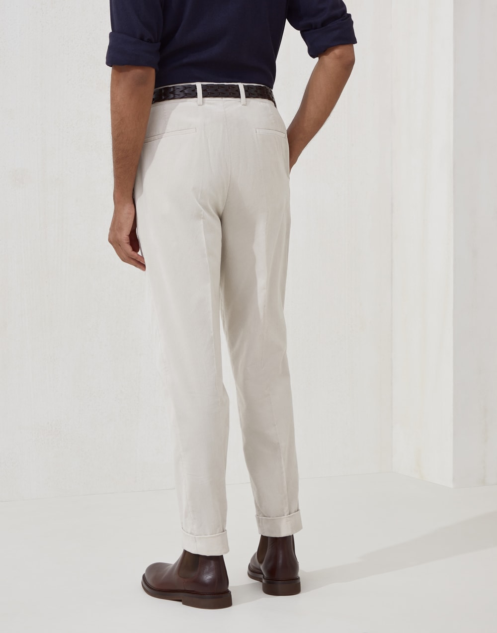 Corduroy trousers Ivory Man - Brunello Cucinelli