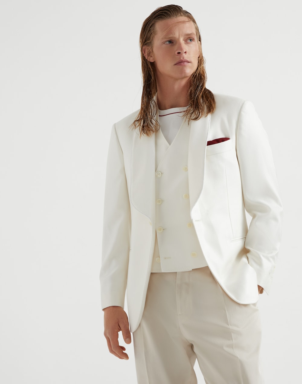 Tuxedo Jacket Off-White Man - Brunello Cucinelli
