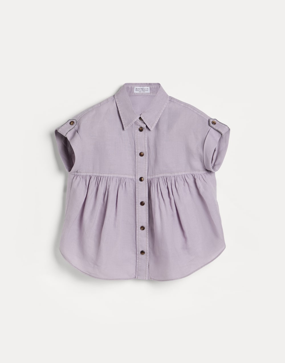 Chemise en pinpoint Lilas Fille - Brunello Cucinelli