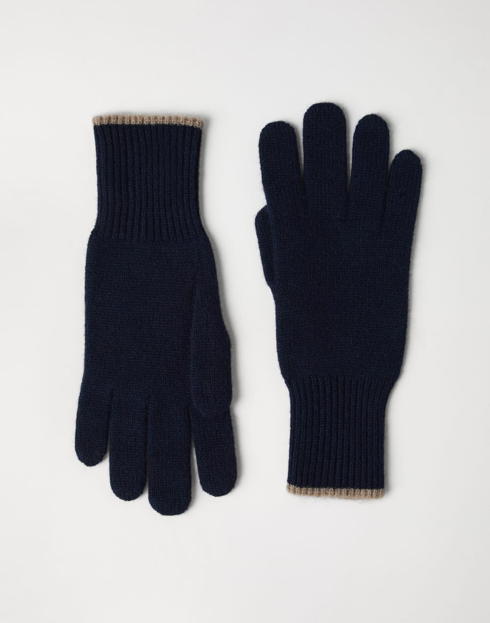 Knit gloves Navy Blue Man - Brunello Cucinelli