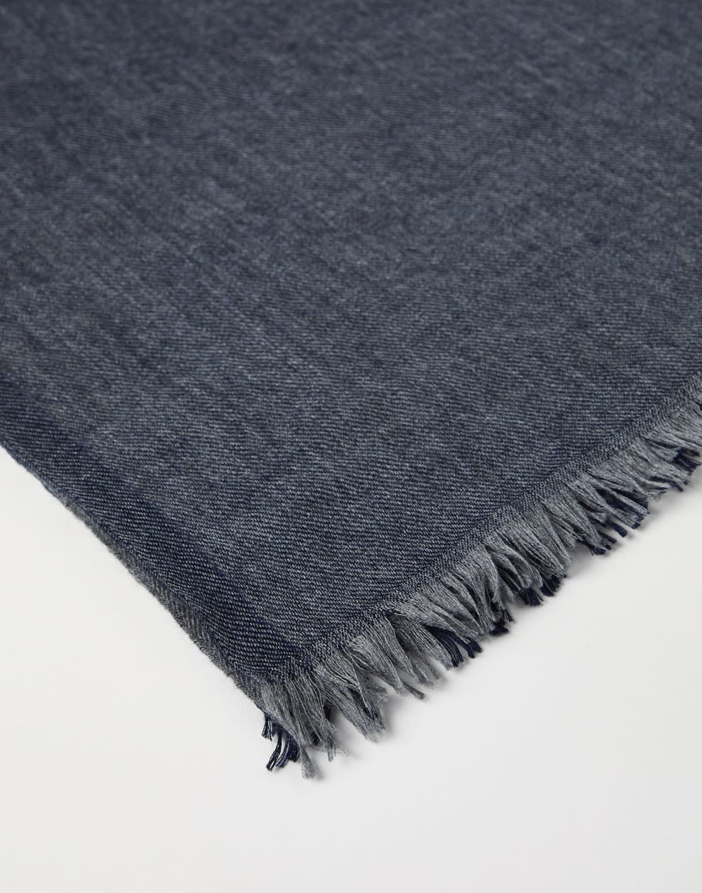 丝绒混纺围巾 海色 男款 - Brunello Cucinelli