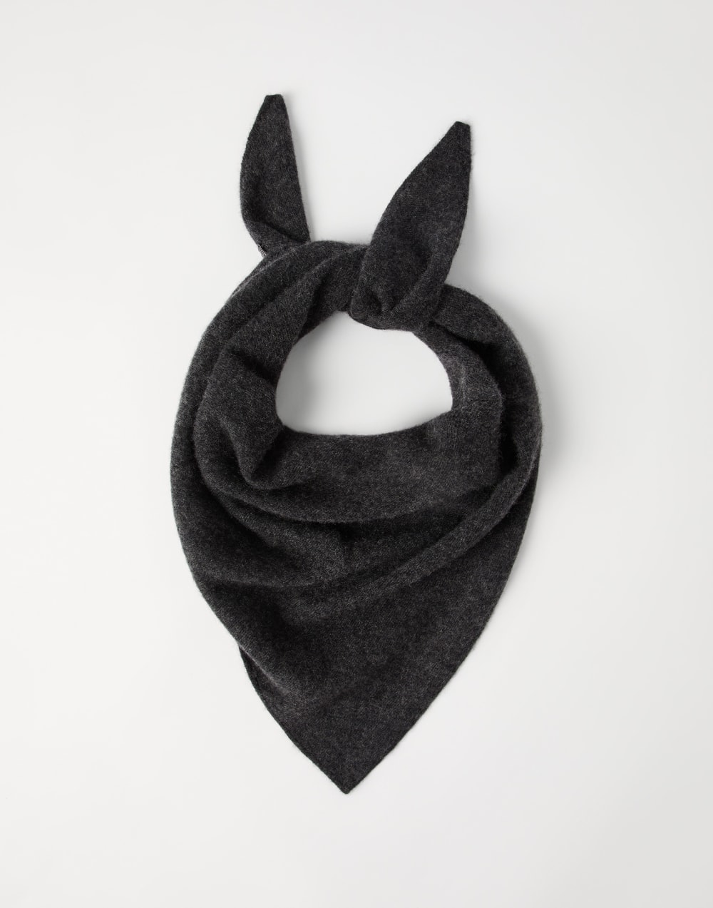 Cashmere foulard with monili Anthracite Woman - Brunello Cucinelli