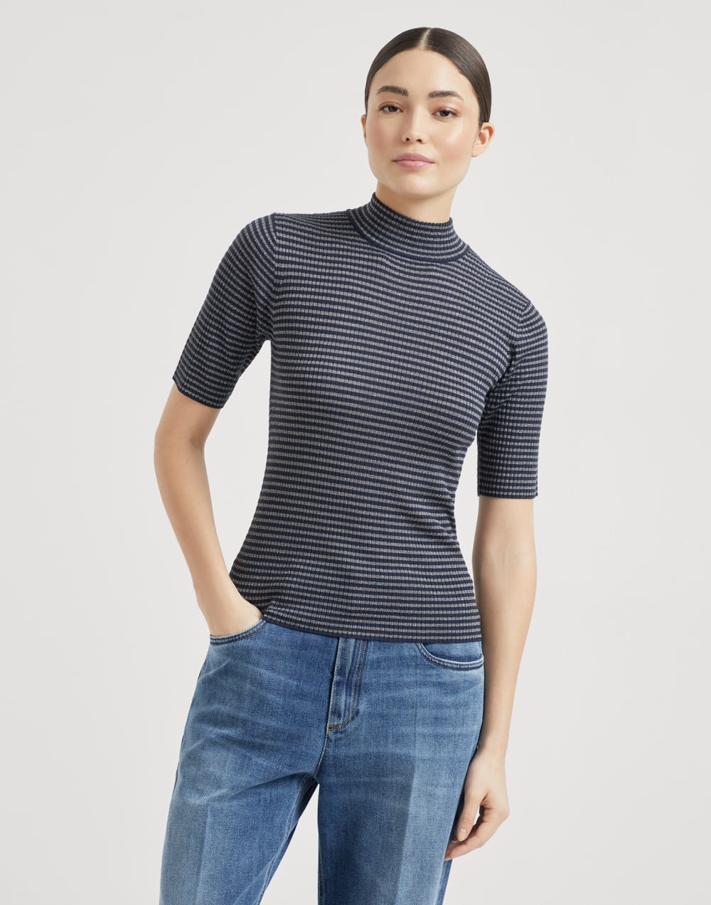 Virgin wool and cashmere sweater Night Woman - Brunello Cucinelli