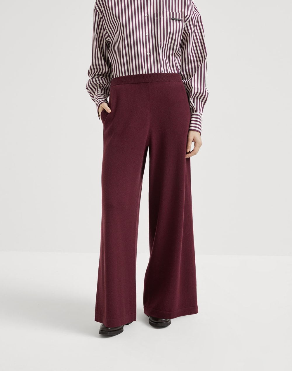 Knit trousers Amaranth Woman - Brunello Cucinelli