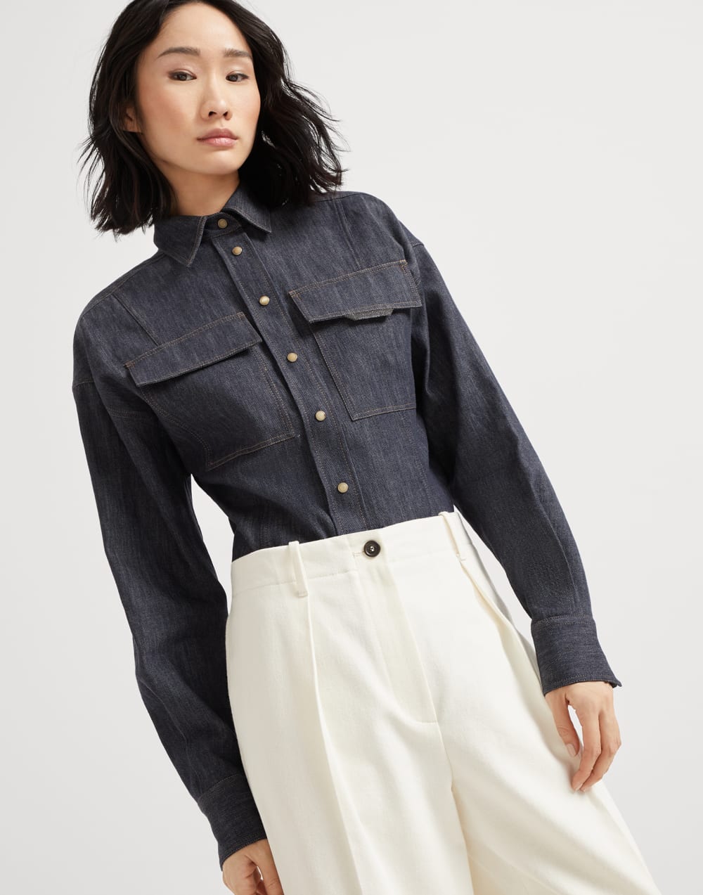 Pantalon Chino Pleated Panama Femme - Brunello Cucinelli