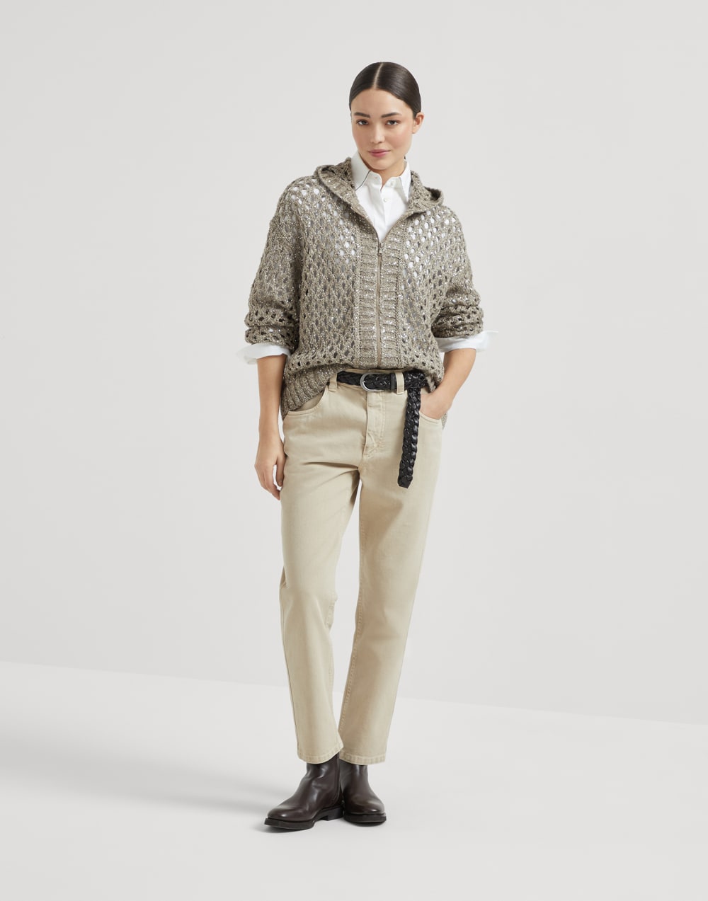 五袋直筒长裤 砂黄 女款 - Brunello Cucinelli