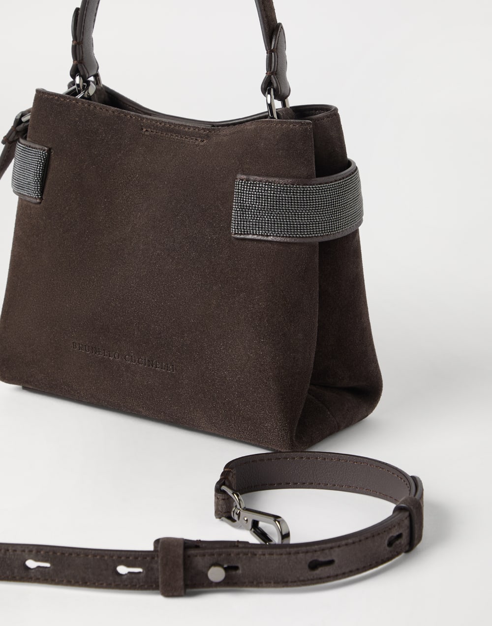 Essence 小号手挽包 松果布朗色 女款 - Brunello Cucinelli