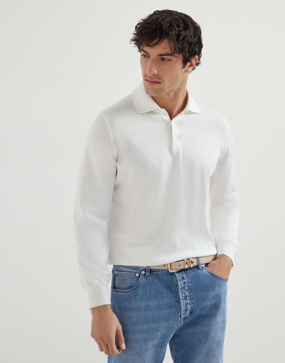 Lightweight knit Polo Panama Man - Brunello Cucinelli