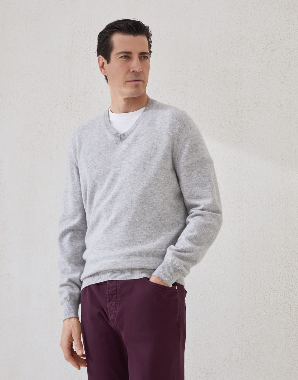 羊绒衫 浅灰 男款 - Brunello Cucinelli