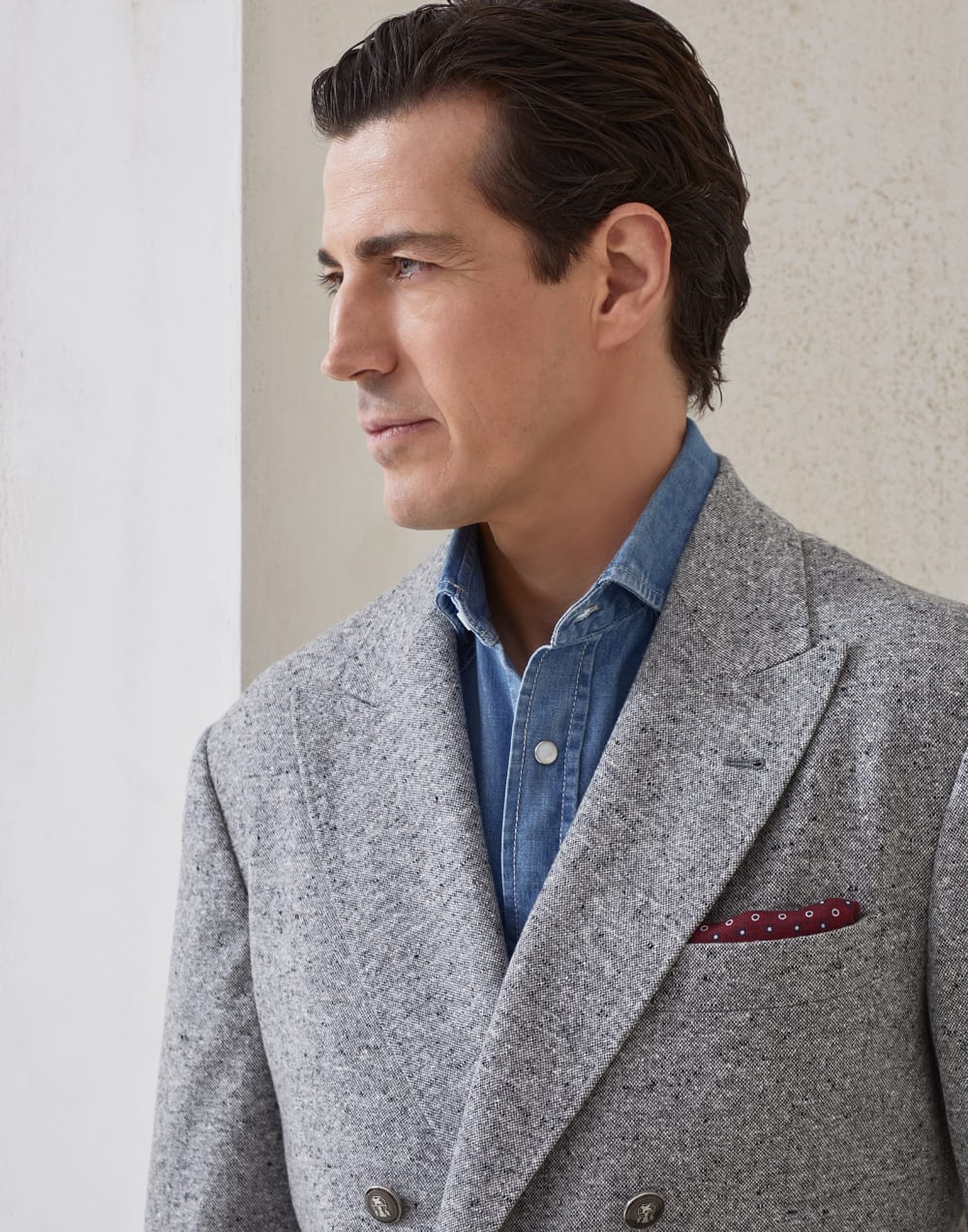 Sharkskin blazer Medium Grey Man - Brunello Cucinelli