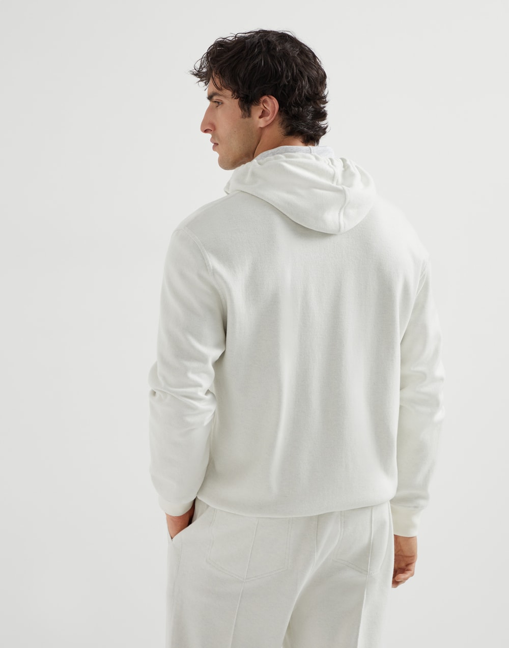 Sweatshirt aus Doubleface-Sweatjersey Off-White Herren - Brunello Cucinelli