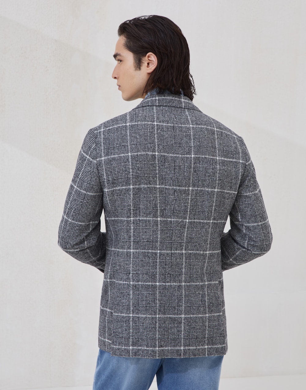 Prince of Wales Cavallo blazer Anthracite Man - Brunello Cucinelli