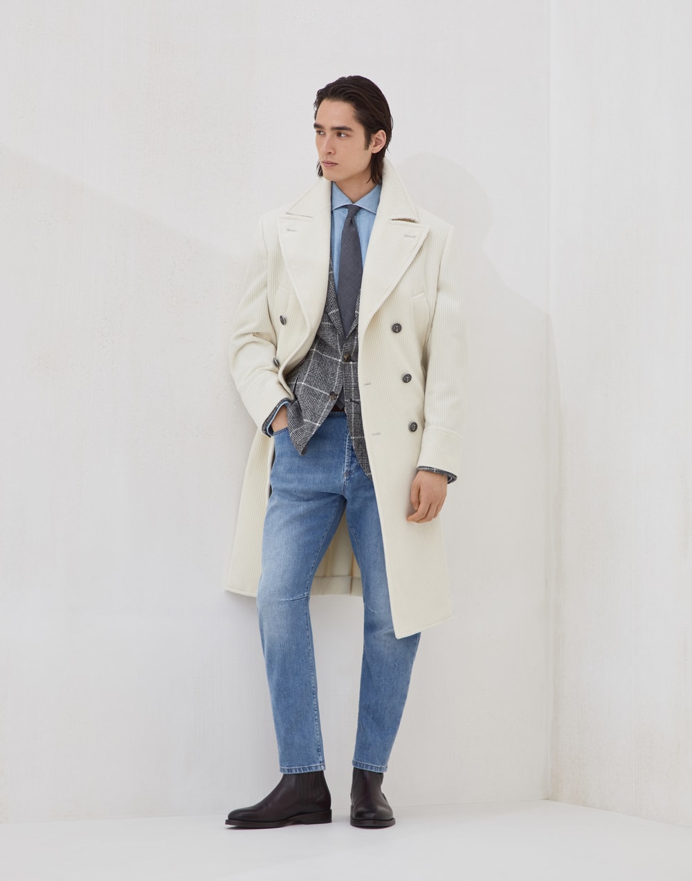 Prince of Wales Cavallo blazer Anthracite Man - Brunello Cucinelli