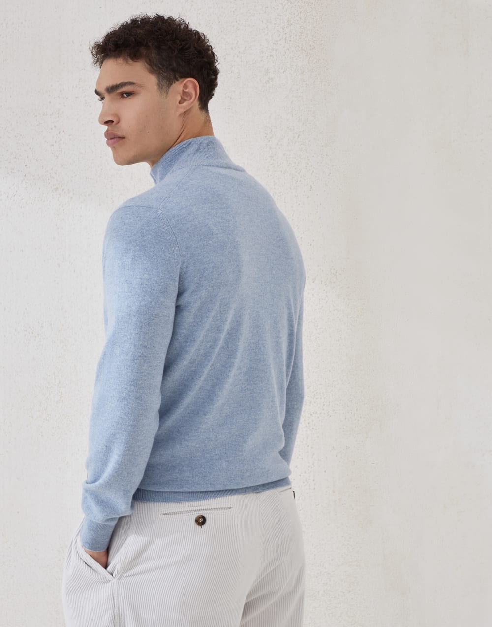 羊绒衫 牛仔蓝 男款 - Brunello Cucinelli