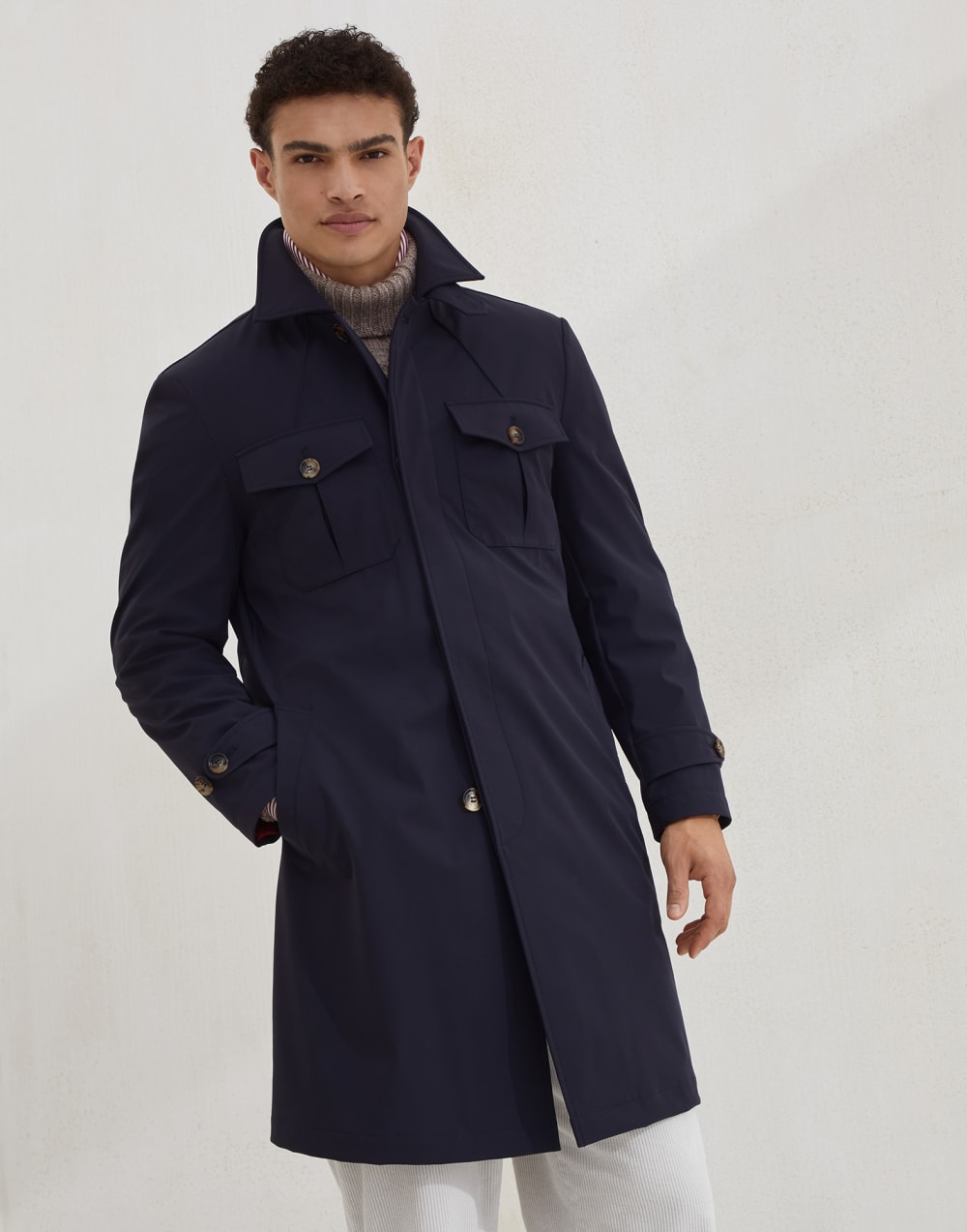 Redingote Navy Blue Man - Brunello Cucinelli