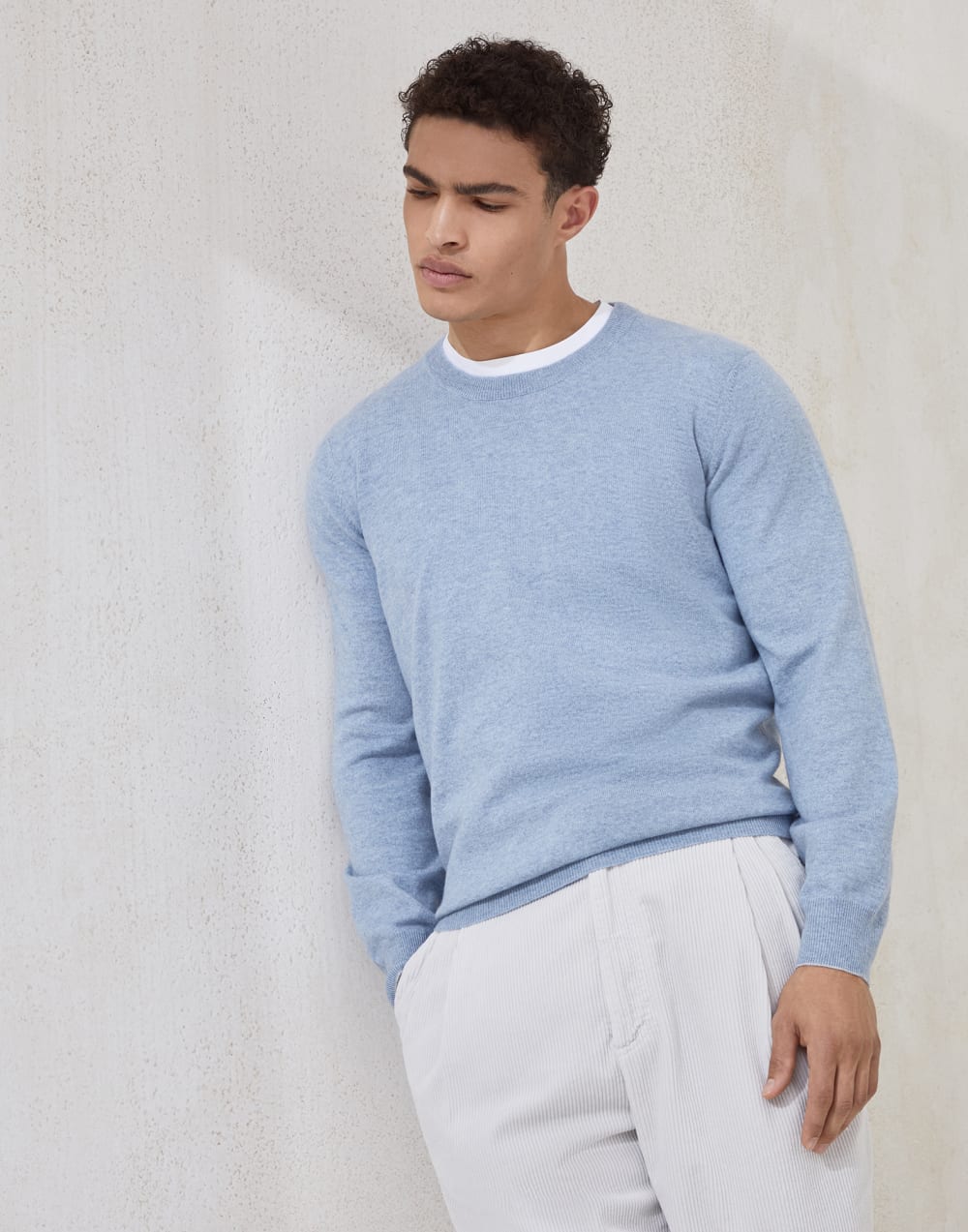 Cashmere sweater Denim Man - Brunello Cucinelli