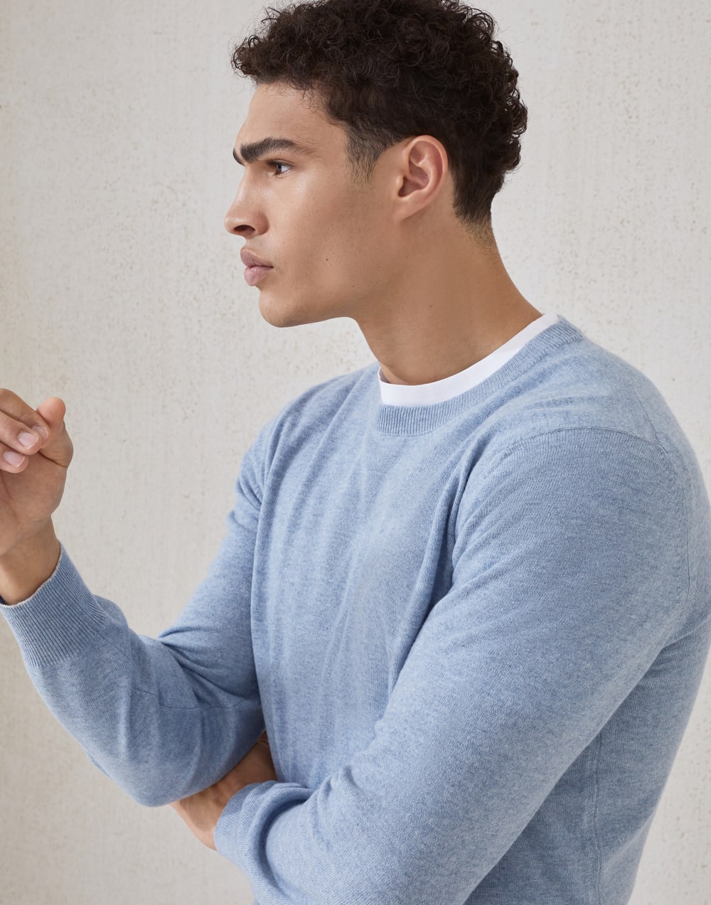 Cashmere sweater Denim Man - Brunello Cucinelli