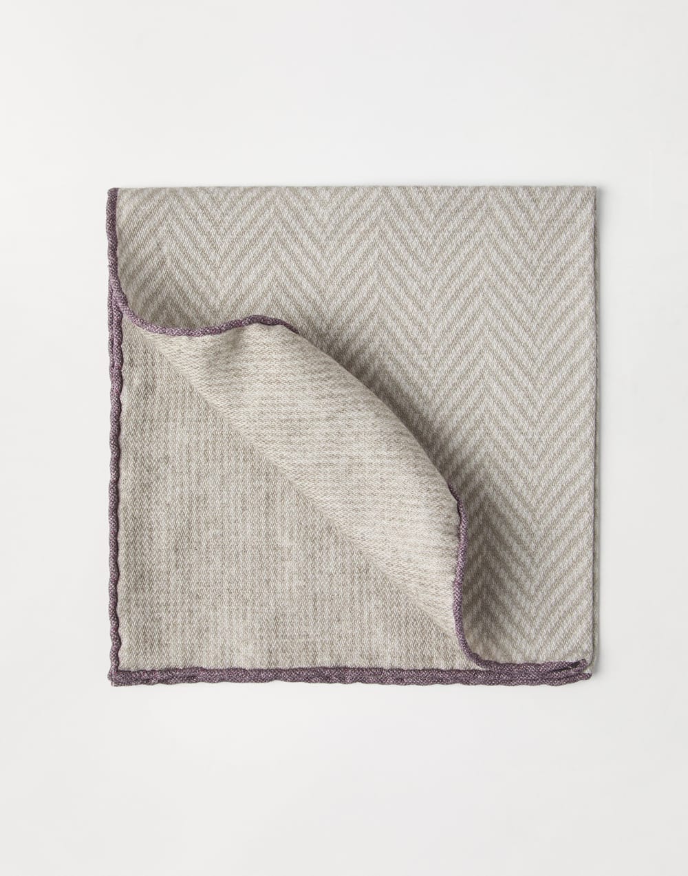 Chevron pocket square Salt Man - Brunello Cucinelli