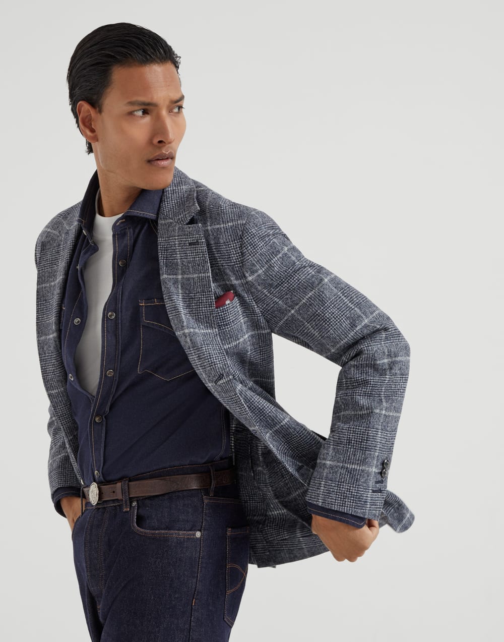 Deconstructed Cavallo blazer Denim Man - Brunello Cucinelli