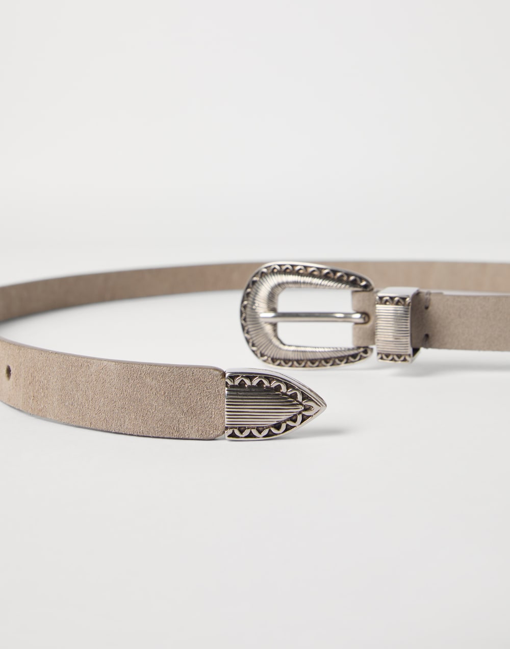 Reversed leather belt Taupe Man - Brunello Cucinelli