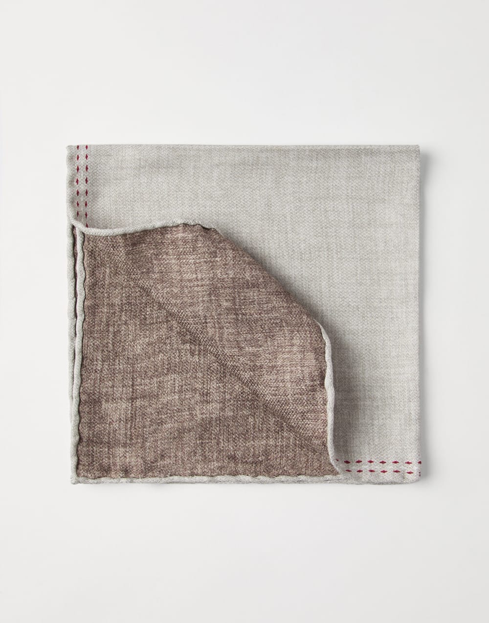 丝质口袋巾 盐白色 男款 - Brunello Cucinelli